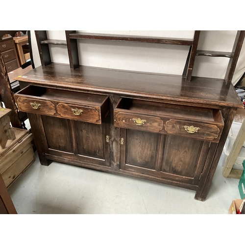 252 - DARK OAK DRESSER BASE C/W OPEN BACK - H79