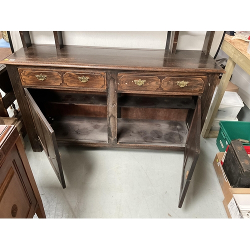 252 - DARK OAK DRESSER BASE C/W OPEN BACK - H79