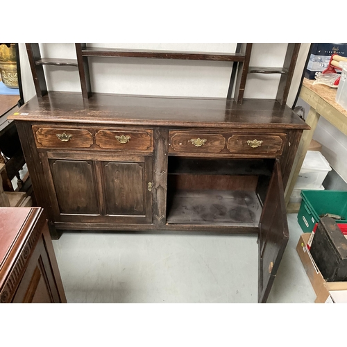 252 - DARK OAK DRESSER BASE C/W OPEN BACK - H79