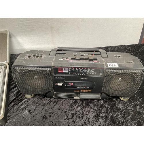 266 - SANYO VINTAGE STEREO MUSIC CENTRE AND A RADIO CASSETTE PLAYER - ** update to Lot Radio cassette with... 