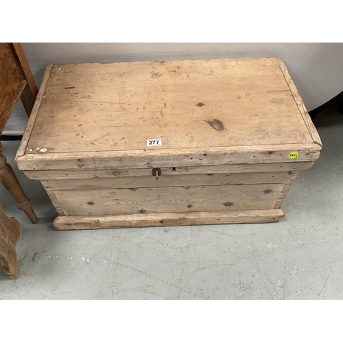 277 - VICTORIAN STRIPPED PINE BOX, POT CUPBOARD AND SMALL STOOL - ALL A/F