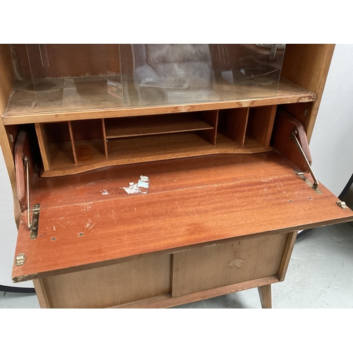 278 - RETRO SECRETAIRE BOOKCASE A/F - H48