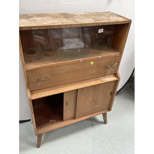 278 - RETRO SECRETAIRE BOOKCASE A/F - H48