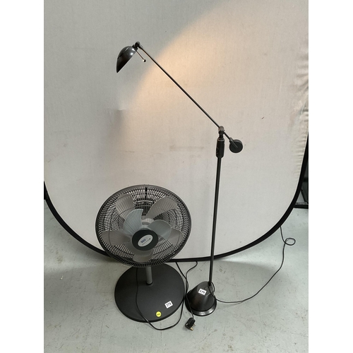 279 - FREESTANDING ELECTRIC FAN AND ANGLE POISE READING LAMP