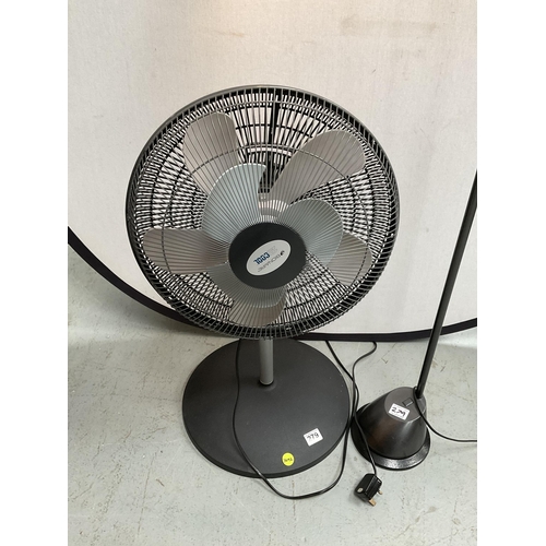 279 - FREESTANDING ELECTRIC FAN AND ANGLE POISE READING LAMP