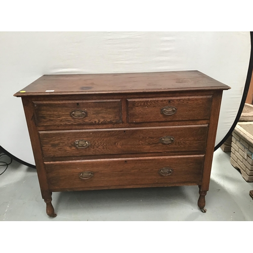 292 - VINTAGE OAK 2 OVER 2 BEDROOM CHEST (FORMERLEY A DRESSING TABLE) - W33