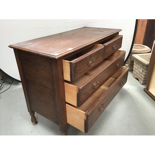 292 - VINTAGE OAK 2 OVER 2 BEDROOM CHEST (FORMERLEY A DRESSING TABLE) - W33