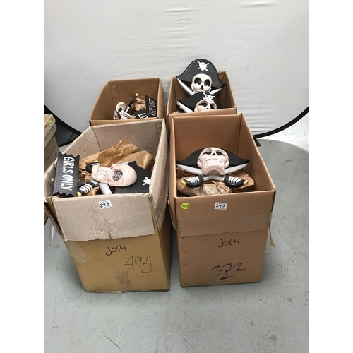 293 - 4 BOXES OF SKULL SIGNS