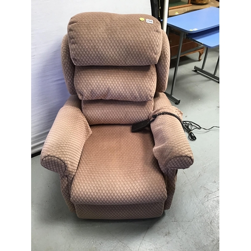 294 - ELECTRIC UPHOLSTERED RISE & RECLINE CHAIR