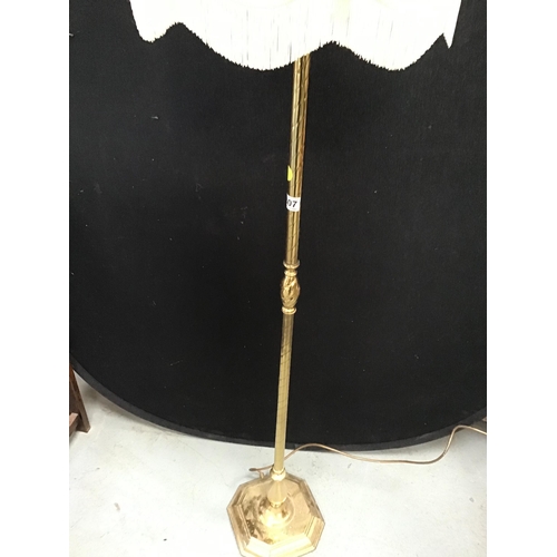 307 - BRASS STANDARD LAMP C/W SHADE