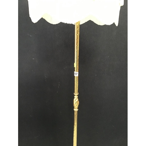 307 - BRASS STANDARD LAMP C/W SHADE