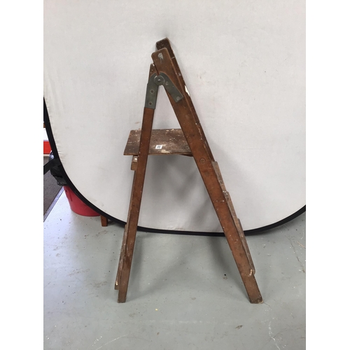 308 - VINTAGE WOODEN STEP LADDERS - H44