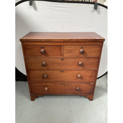 320 - VICTORIAN MAHOGANY VENEERED BEDROOM CHEST 2 OVER 3 - A/F - H42