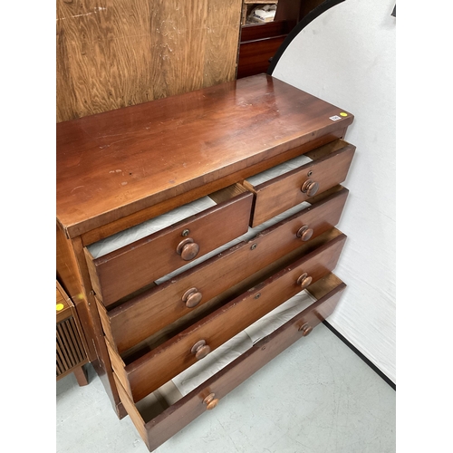 320 - VICTORIAN MAHOGANY VENEERED BEDROOM CHEST 2 OVER 3 - A/F - H42