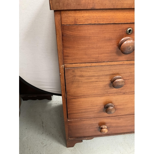 320 - VICTORIAN MAHOGANY VENEERED BEDROOM CHEST 2 OVER 3 - A/F - H42