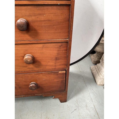 320 - VICTORIAN MAHOGANY VENEERED BEDROOM CHEST 2 OVER 3 - A/F - H42