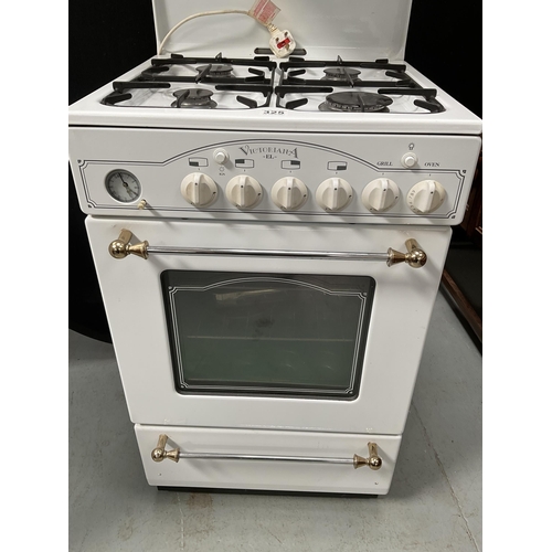 325 - LEISURE VICTORIANA FOUR BURNER GAS COOKER WITH OVERHEAD GRILL