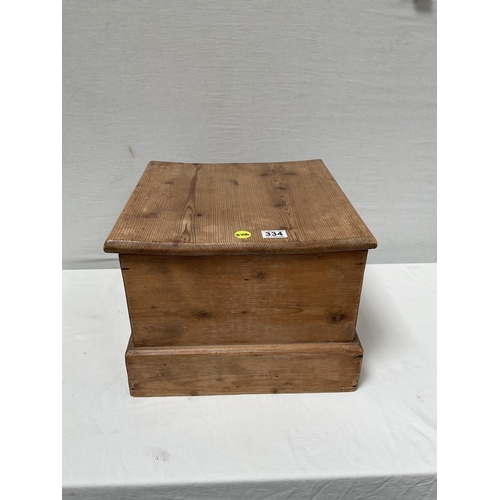 334 - VICTORIAN PINE BOX COMMODE - H12.5