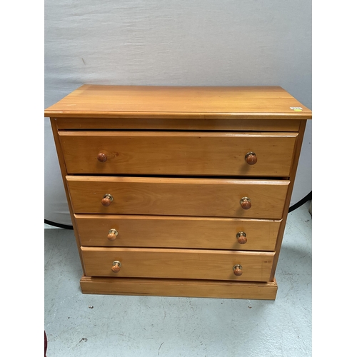 335 - MODERN 4 DRAWER PINE CHEST A/F  - H35