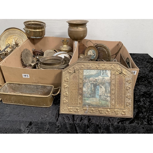 385 - 3 BOXES OF BRASSWARE