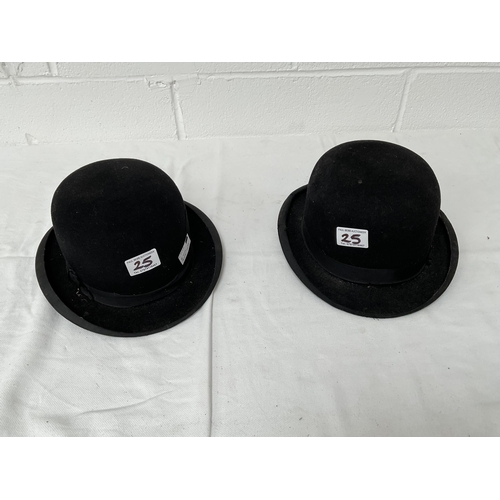 25 - 2 VICTORIAN BOWLER HATS