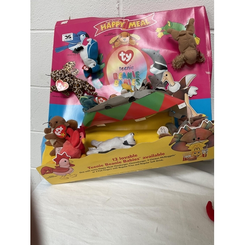 35 - VARIOUS SOFT CHILDRENS TOYS - BEANIE BABIES & MCDONALDS