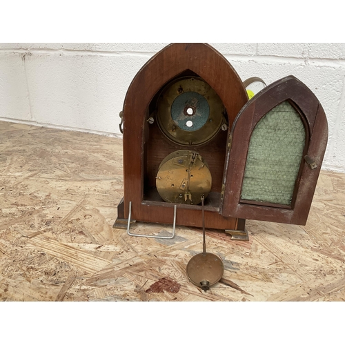 38 - 3 MANTLE CLOCKS 1 ANTIQUE A/F AND 2 MODERN