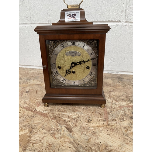 38 - 3 MANTLE CLOCKS 1 ANTIQUE A/F AND 2 MODERN