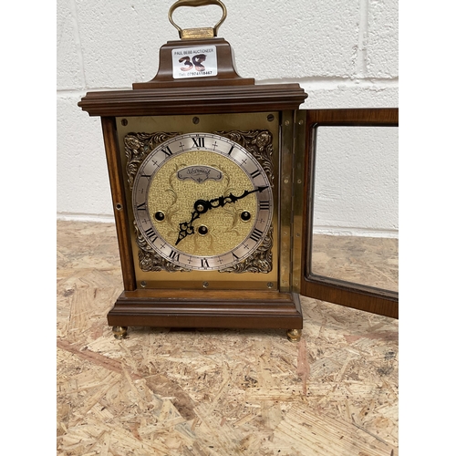 38 - 3 MANTLE CLOCKS 1 ANTIQUE A/F AND 2 MODERN