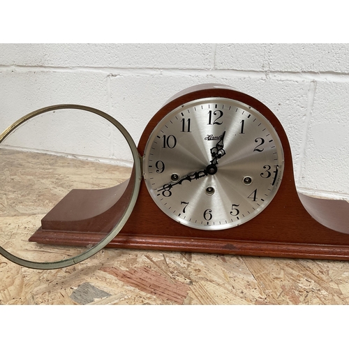 38 - 3 MANTLE CLOCKS 1 ANTIQUE A/F AND 2 MODERN