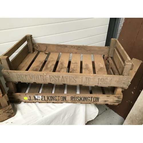 100 - 6 WOODEN FRUIT CRATES