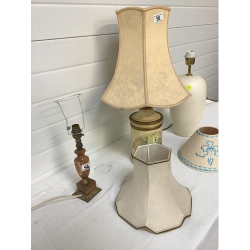 56 - 3 ELECTRIC TABLE LAMPS