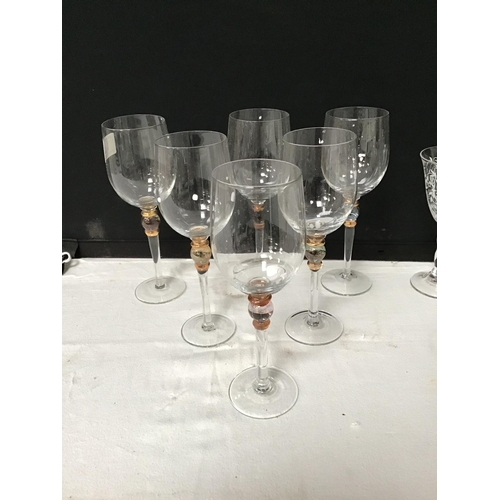 71 - 2 SETS OF GLASSES AND GLASS CARAFE