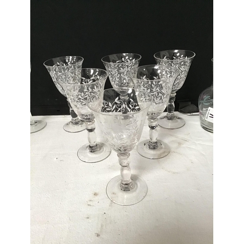 71 - 2 SETS OF GLASSES AND GLASS CARAFE