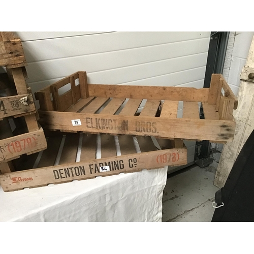 78 - 7 DENTON FRUIT CRATES - H6.5