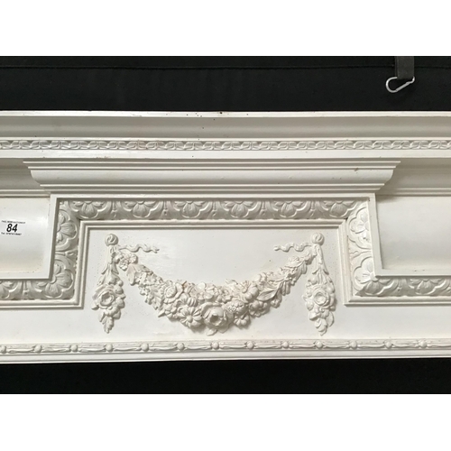 84 - WHITE PAINTED WOODEN FIRE SURROUND - H49