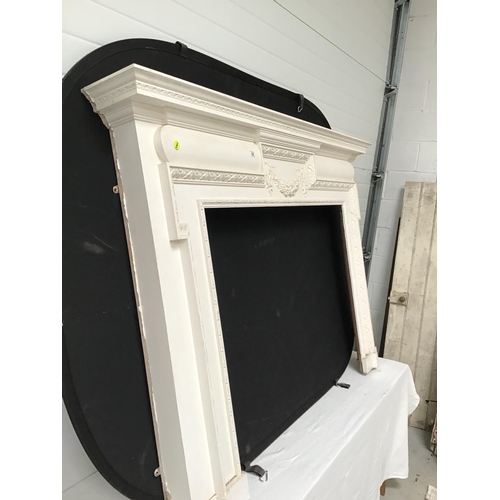 84 - WHITE PAINTED WOODEN FIRE SURROUND - H49