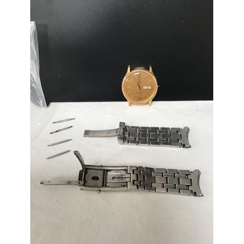 140 - OMEGA SEAMASTER WRIST WATCH- NOT WORKING  AND OMEGA WATCH STRAP