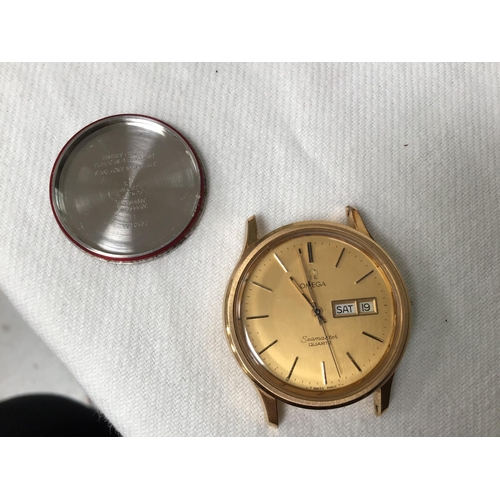 140 - OMEGA SEAMASTER WRIST WATCH- NOT WORKING  AND OMEGA WATCH STRAP