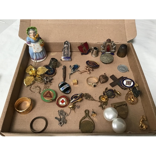 143 - BOX OF COSTUME JEWELLERY ETC