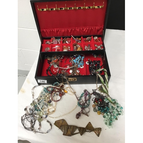 146 - 2 BOXES OF COSTUME JEWELLERY