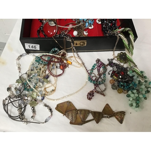 146 - 2 BOXES OF COSTUME JEWELLERY