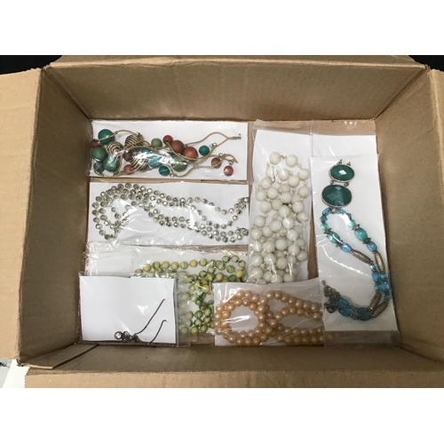 147 - LARGE BOX TO INCLUDE COINS COSTUME JEWELLERY ETC