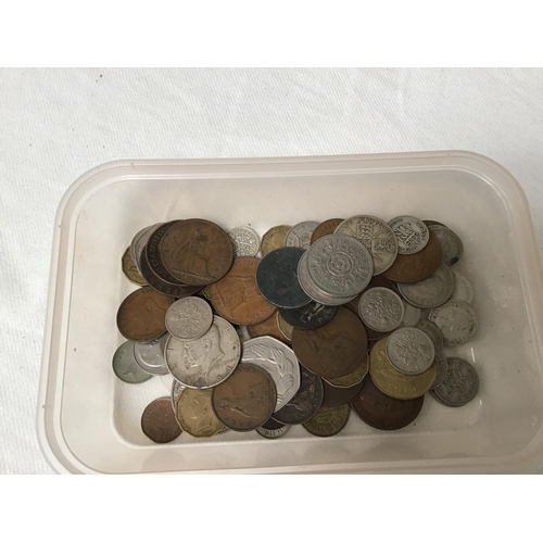 147 - LARGE BOX TO INCLUDE COINS COSTUME JEWELLERY ETC