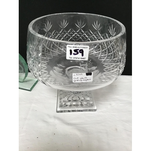 159 - CUT GLASS GOLFING TROPHIES
LARGE BOWL 9.5