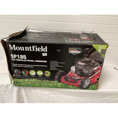 101 - MOUTFIELD SP 185 PETROL LAWNMOWER - NEW IN BOX - NEEDS ASSEMBLY