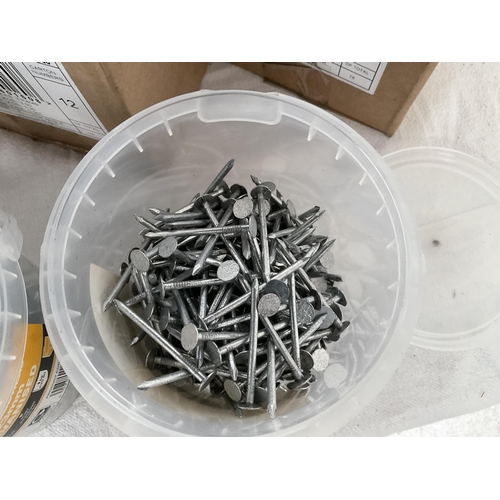 102 - 4 BOXES OF GALVANISED EXTRA LARGE CLOUT NAILS
(12 TUBS IN TOTAL)