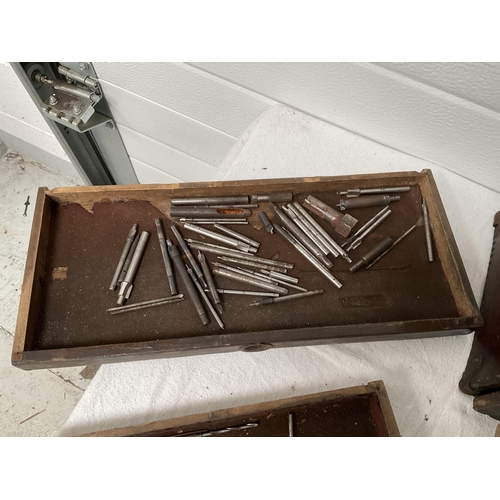 108 - VINTAGE WOODEN TOOL BOX AND CONTENTS - H10