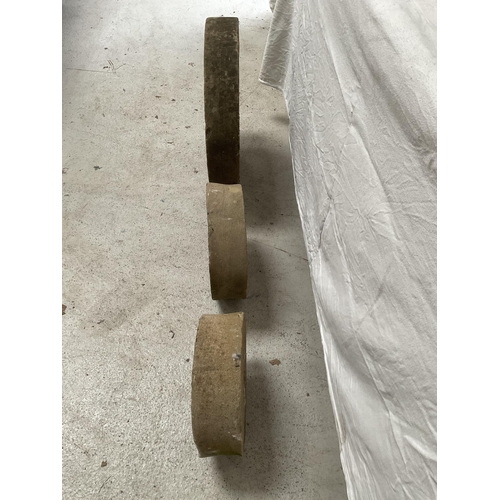 113 - 3 ANTIQUE SHARPENING STONES - W18.5