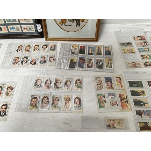 117 - SELECTION OF CIGARETTE CARDS TO INCLUDE FRAMED EXAMPLES